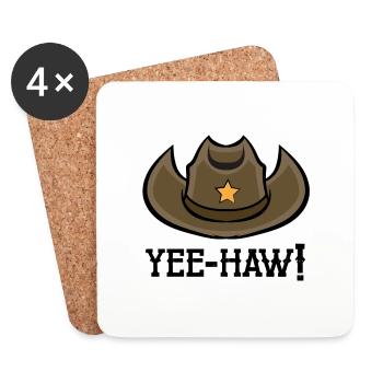 Cowboy Yee-Hwa Sheriff Hut Damen Herren - Untersetzer (4er-Set) - Weiß - Vorne
