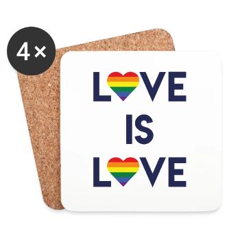 Love is love gaypride - Coasters (set of 4) - white - Front