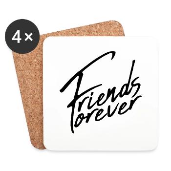 friends forever best friends written cool log - Coasters (set of 4) - white - Front