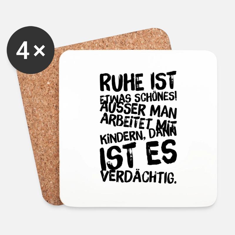 Erzieher Erzieherin Beruf Kindergarten Geschenke - Untersetzer (4er-Set) - Weiß