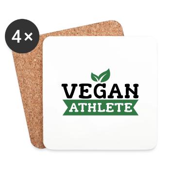 Vegan athlètes fitness cadeau de la protéine - Dessous de verre (lot de 4) - blanc - Devant