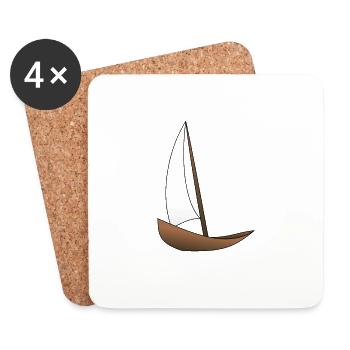 sailboat - Coasters (set of 4) - white - Front