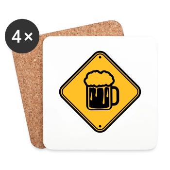 bière signe note prudence prudence danger alcool - Dessous de verre (lot de 4) - blanc - Devant