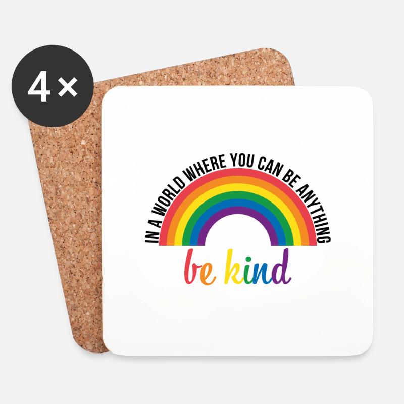 Be Kind Spruch Rechte Toleranz Geschenk - Untersetzer (4er-Set) - Weiß
