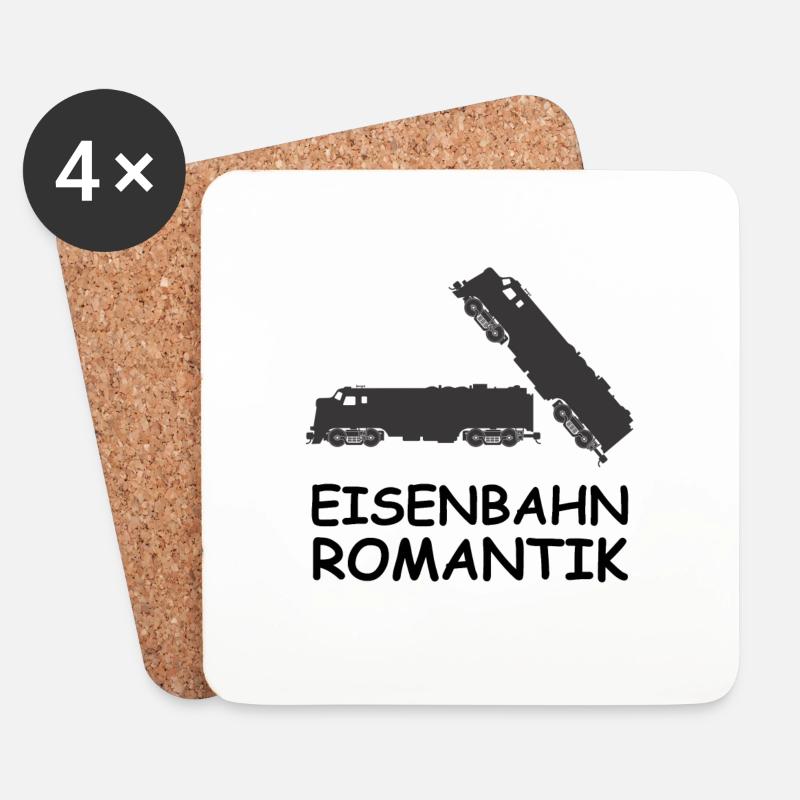 Zug Eisenbahnromantik - Untersetzer (4er-Set) - Weiß