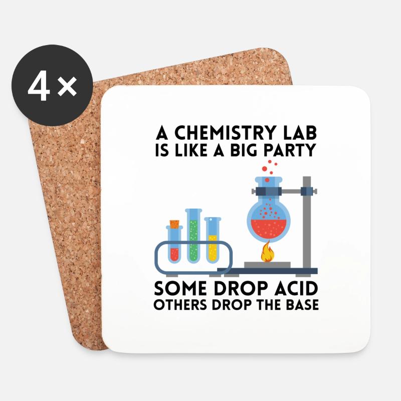 Chemie Labor Party Spruch Geschenk - Untersetzer (4er-Set) - Weiß