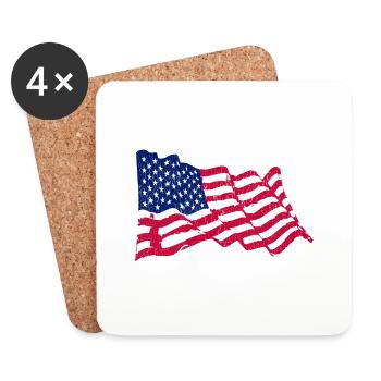 American Flag - Coasters (set of 4) - white - Front