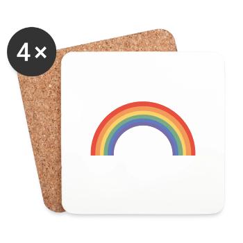 Regenbogen lgbt Geschenk - Untersetzer (4er-Set) - Weiß - Vorne