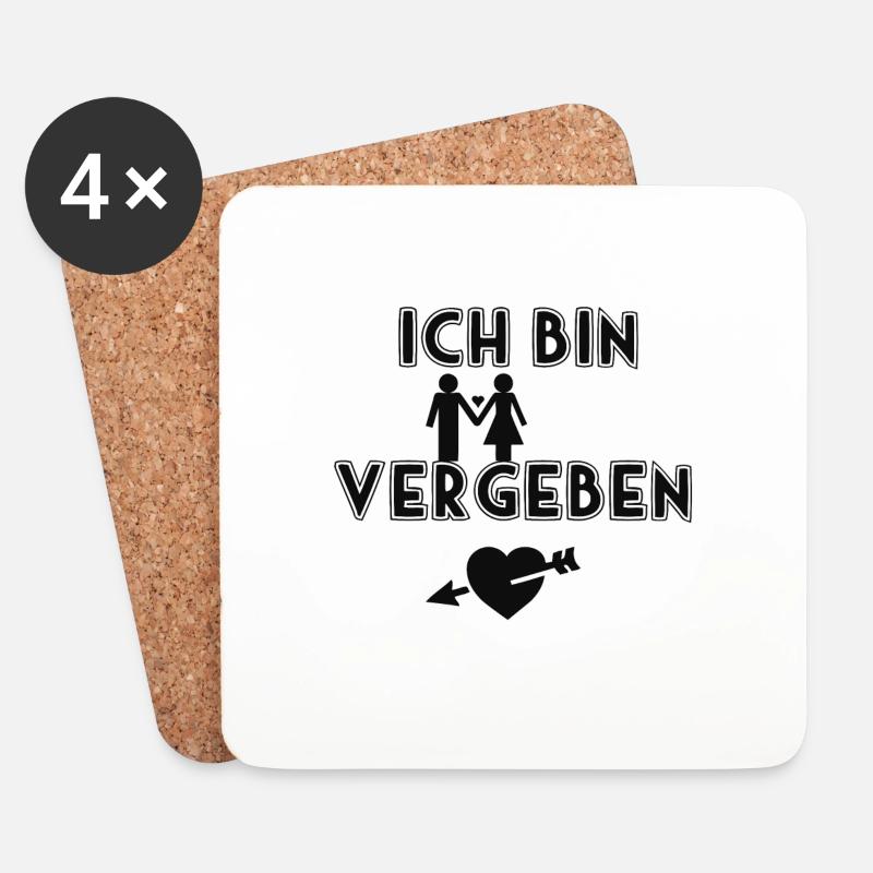 Ich bin vergeben - Untersetzer (4er-Set) - Weiß