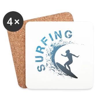 SURFING - Coasters (set of 4) - white - Front