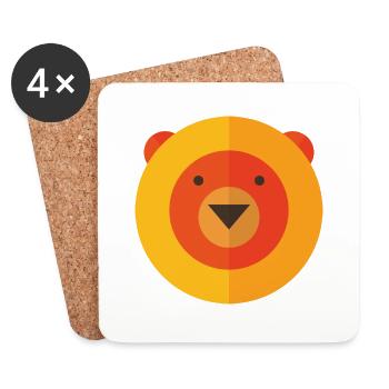 Pop-Art Comic Retro Vintage Teddy Bear Circle - Untersetzer (4er-Set) - Weiß - Vorne