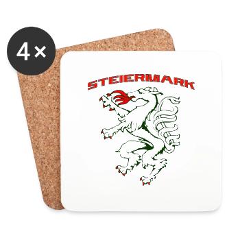Steiermark - Untersetzer (4er-Set) - Weiß - Vorne