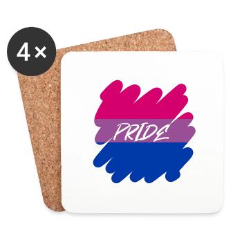 Bi Pride - Pride - Dessous de verre (lot de 4) - blanc - Devant