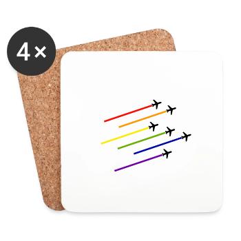 LGBT Cabin Crew Aviation CSDGay Pride - Dessous de verre (lot de 4) - blanc - Devant