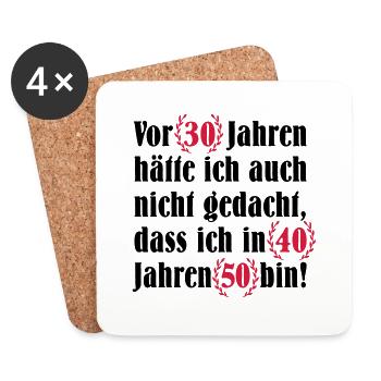50. Geburtstag - Untersetzer (4er-Set) - Weiß - Vorne