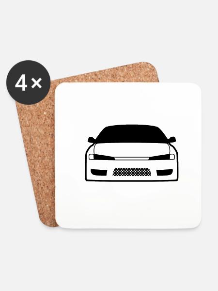 JDM Car eyes S14 | T-shirts JDM - Coasters (set of 4) - white