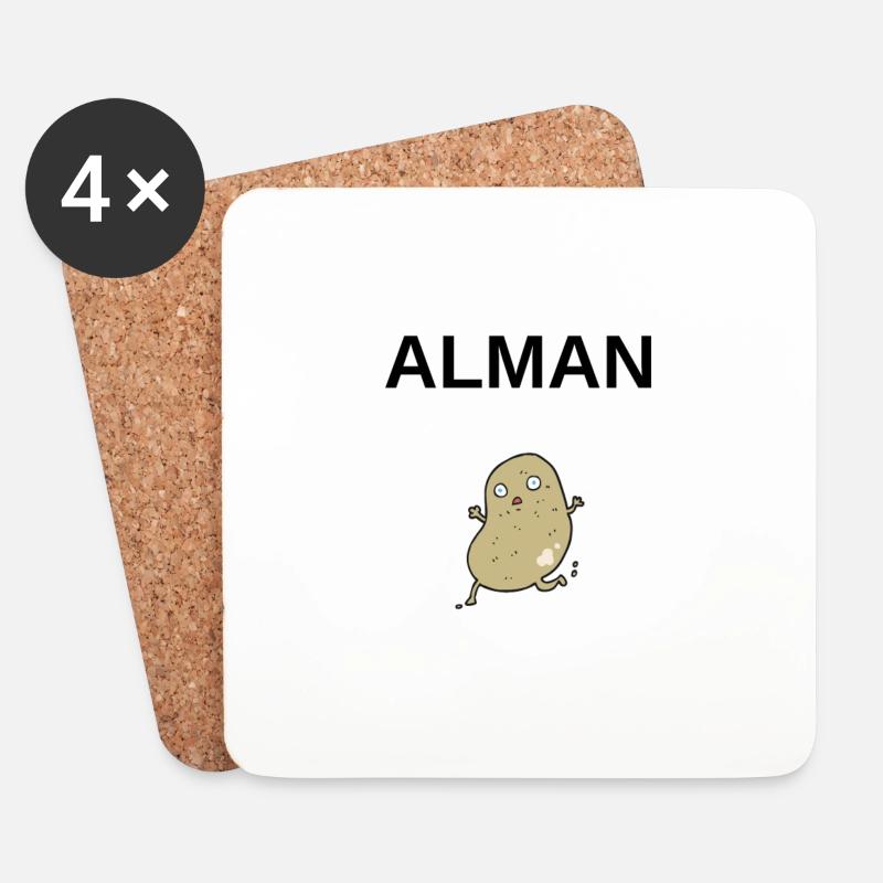 ALMAN - Kartoffel - Untersetzer (4er-Set) - Weiß