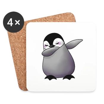 Cute dabbing penguin animal - Coasters (set of 4) - white - Front