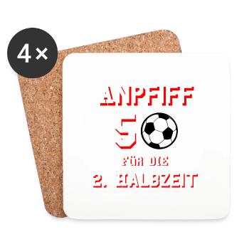 Football anniversaire - Dessous de verre (lot de 4) - blanc - Devant