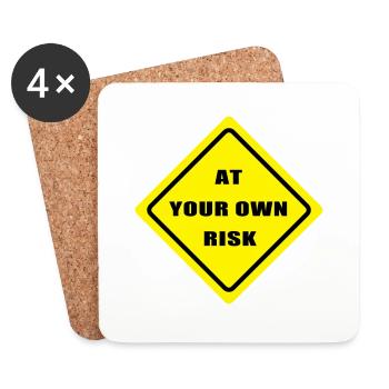 At your own risk - Coasters (set of 4) - white - Front