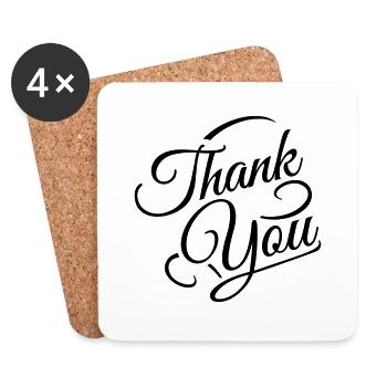 thank_you_zy1 - Untersetzer (4er-Set) - Weiß - Vorne