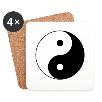 Yin Yang Symbol - Untersetzer (4er-Set) - Weiß - Vorne