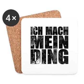 Ich mach mein Ding Geschenkidee - Untersetzer (4er-Set) - Weiß - Vorne