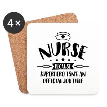 Nurse Superhero - Untersetzer (4er-Set) - Weiß - Vorne