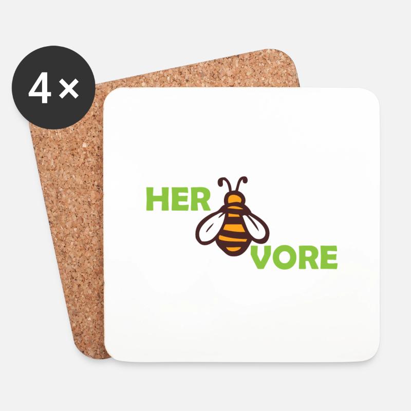 Herbivore Geschenk - Untersetzer (4er-Set) - Weiß