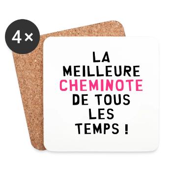Cheminot / Train / Rail / Transport / SNCF / RATP - Dessous de verre (lot de 4) - blanc - Devant