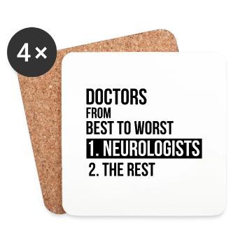 Doctors from best to worst Neurologists Geschenk - Untersetzer (4er-Set) - Weiß - Vorne