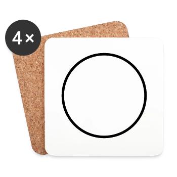 Forme / Symbole / Rond / Custom / Personnaliser - Dessous de verre (lot de 4) - blanc - Devant