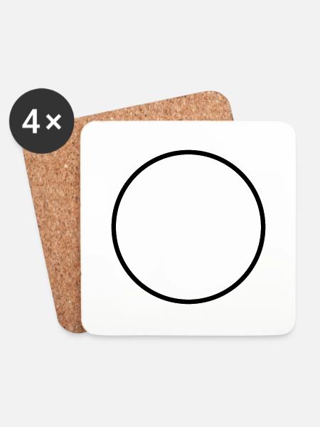 Round Circle Runde Cercle Rond Kreis - Custom it ! - Coasters (set of 4) - white