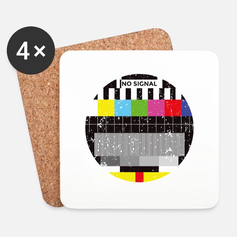 Testbild Retro Vintage - Untersetzer (4er-Set) - Weiß