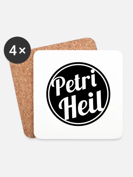 Petri Heil - Untersetzer (4er-Set) - Weiß