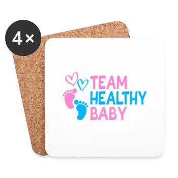 Team Healthy Baby Geschenk - Untersetzer (4er-Set) - Weiß - Vorne