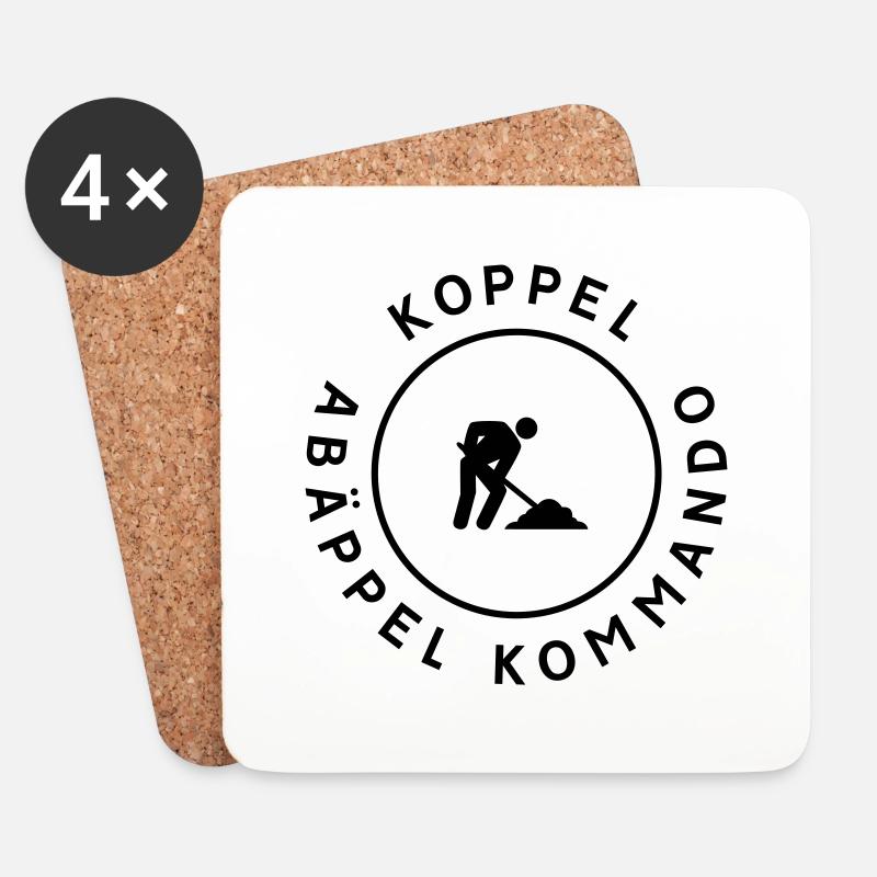 Koppel Abäppel Kommando Abäppeln Reiterhof - Untersetzer (4er-Set) - Weiß