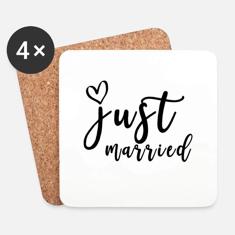 just married Geschenk - Untersetzer (4er-Set) - Weiß