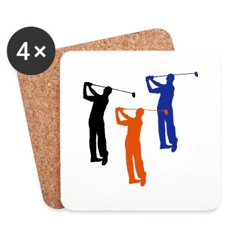 Trois golfeurs au sport - Dessous de verre (lot de 4) - blanc - Devant