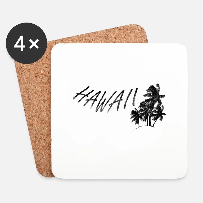 Hawaii - Untersetzer (4er-Set) - Weiß