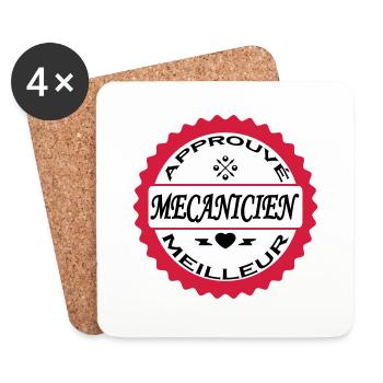 Approuvé meilleur mecanicien - Untersetzer (4er-Set) - Weiß - Vorne