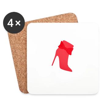 High heels. Shopping. Ladies. funny gift. - Coasters (set of 4) - white - Front