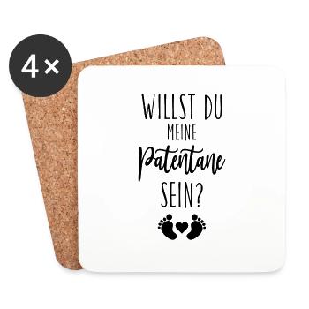 Willst du meine Patentante sein Geschenk - Untersetzer (4er-Set) - Weiß - Vorne