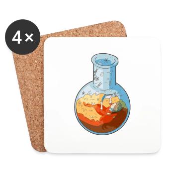 Biology Vial Woman Reading Book Feminism Science - Coasters (set of 4) - white - Front