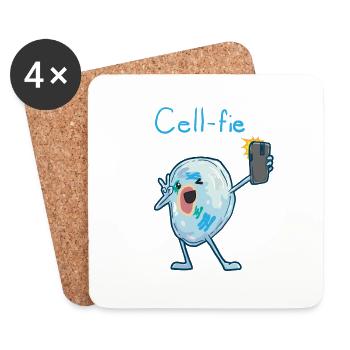 Biologie Nerd Science Microbiologie Cell-fie - Dessous de verre (lot de 4) - blanc - Devant