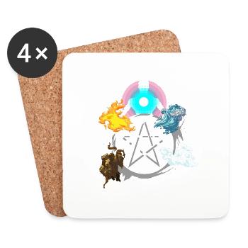 Alchemy elements fire air water earth soul - Coasters (set of 4) - white - Front
