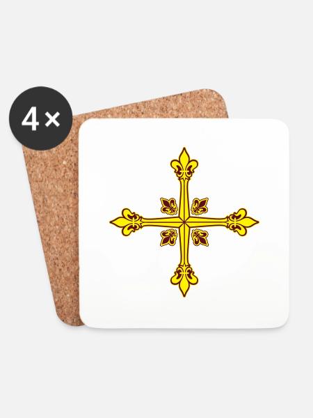 Musketier Fleur de Lys - Untersetzer (4er-Set) - Weiß