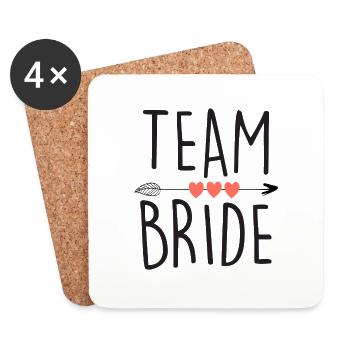 Team Bride - Untersetzer (4er-Set) - Weiß - Vorne
