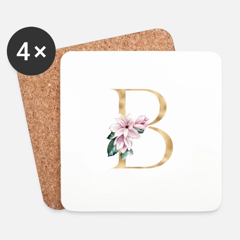 Alphabet B - Untersetzer (4er-Set) - Weiß