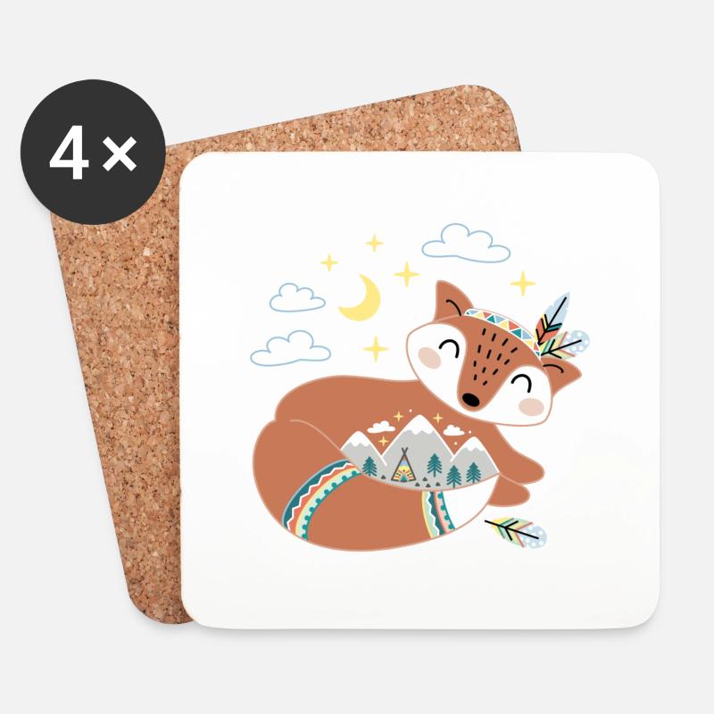 dreaming fox - Untersetzer (4er-Set) - Weiß